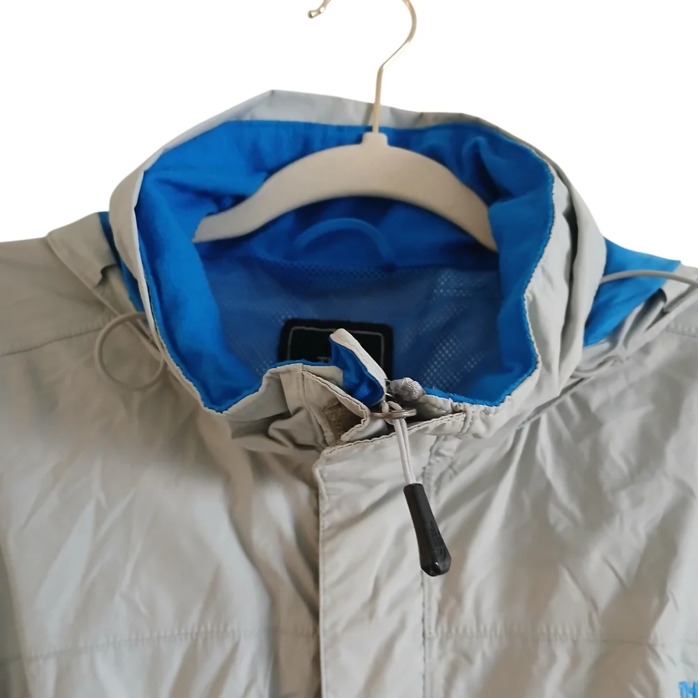 The North Face Resolve Waterproof Windbreaker Men's L Gray/blue Hooded Dry Vent